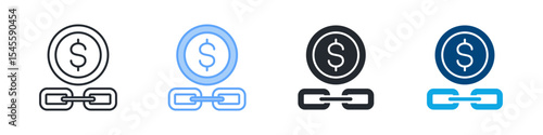 Value Chain Icon Set Multiple Style. Design In Outline, Blue, Glyph, Dual Tone