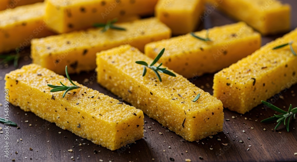 Crispy Polenta Fingers With Rosemary And Spices Crispy Polenta Fingers With Rosemary And Spices