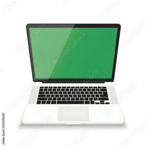 Wallpaper Mural Sleek White Laptop with Green Screen Perfect for Presentations, Design, and Work Torontodigital.ca