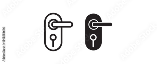 Door handle icon. Modern door lock vector illustration. Home and office security symbol. Entry access and safety mechanism sign. door handle glyph icon 