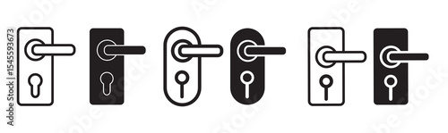 Door handle icon. Modern door lock vector illustration. Home and office security symbol. Entry access and safety mechanism sign. door handle glyph icon 