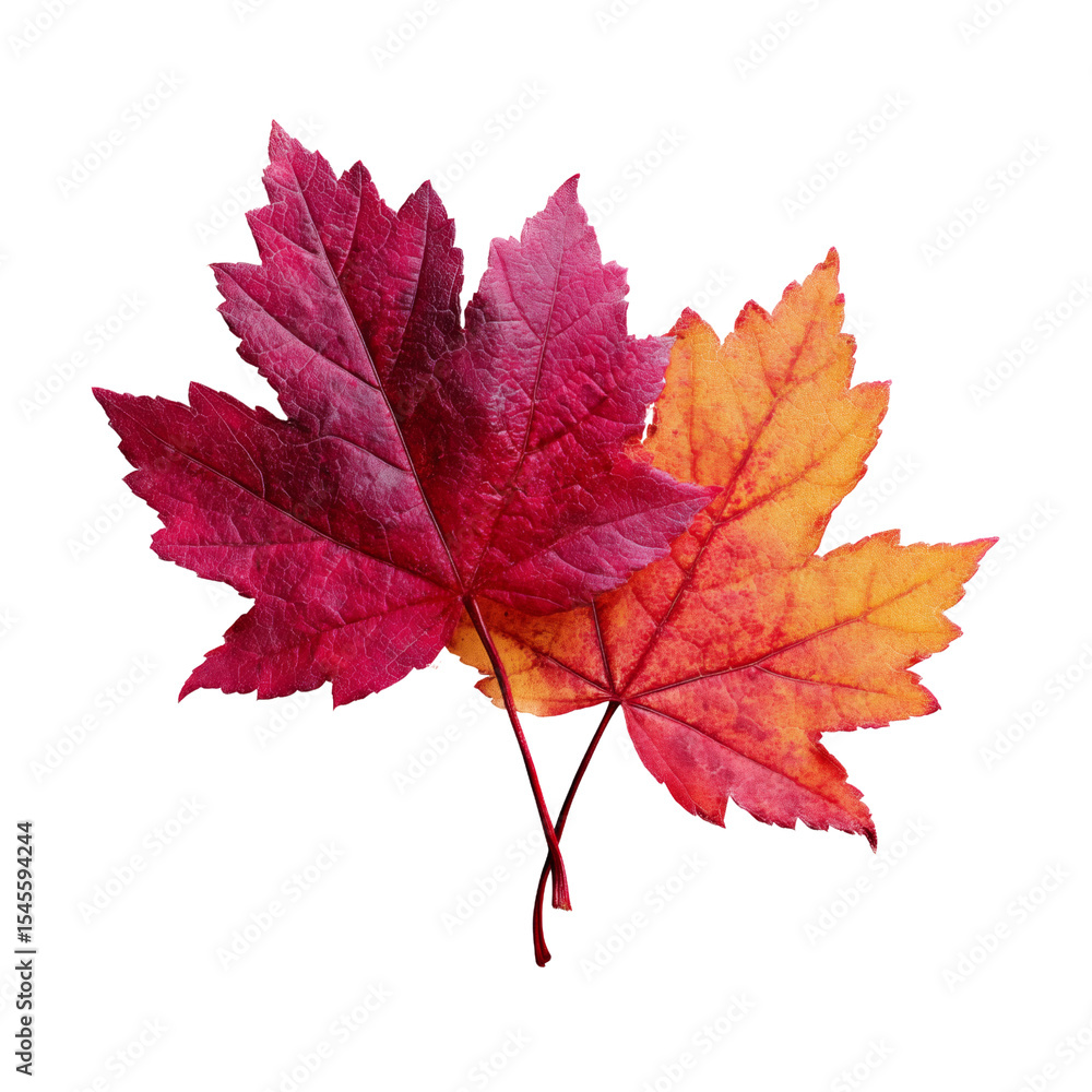 Autumn maple leaves isolated on white or transparent background Autumn maple leaves isolated on white or transparent background