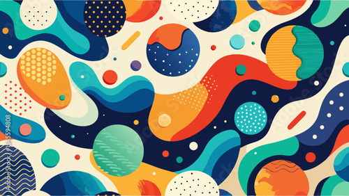Abstract background with colorful shapes and patterns