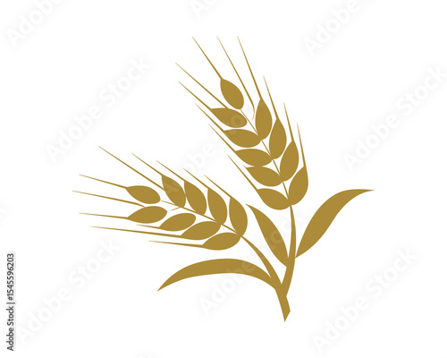 Wheat Stalks Vector Element Illustration for Agriculture, Harvest, and Grain Production