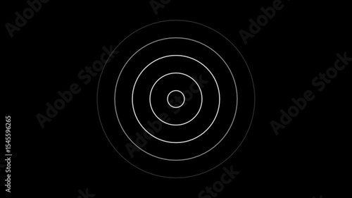 radio waves diffusion. Digital radio waves white circle animation.Radio waves concept. network tower produced radio wave .black background