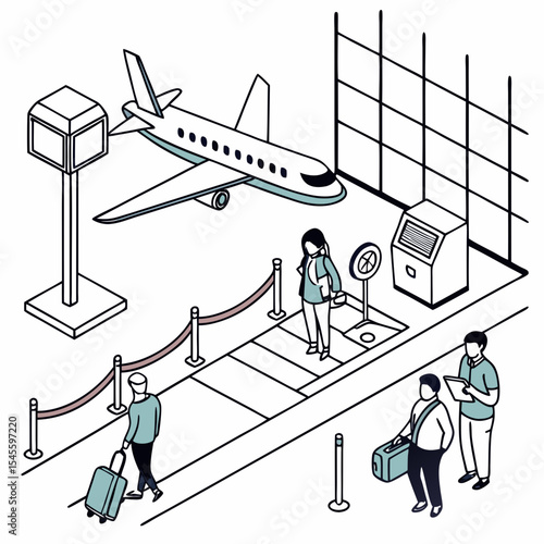 Passengers at airport gate awaiting departure