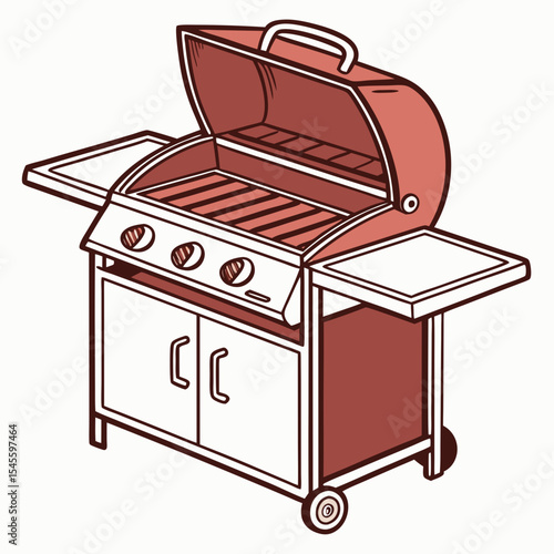 Three burner gas grill outdoor cooking bbq