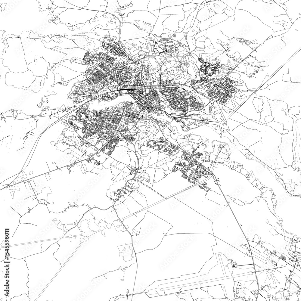 Naklejka premium 3D illustration of city and urban in Kajaani Finland