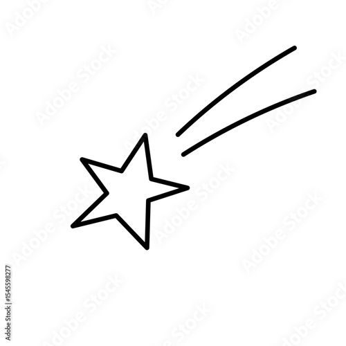 シンプルな流れ星のイラスト