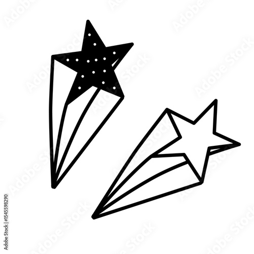 手描きの飛び出る星のアイコン