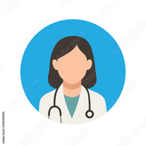 Female Doctor Faceless Avatar Round Icon