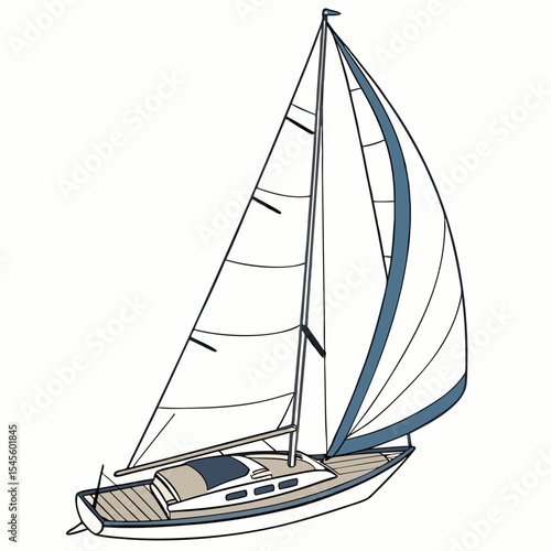 Elegant sailing yacht ocean voyage adventure