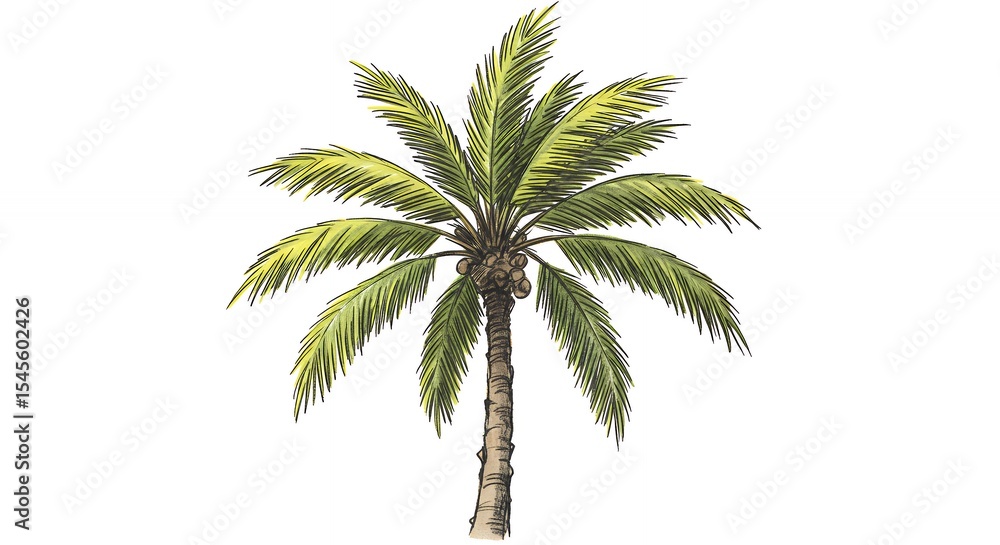 Obraz premium Palm tree illustration vintage style