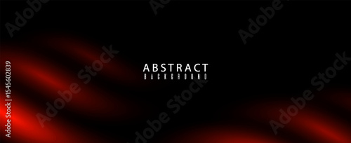 Abstract black background with glowing red light wave effects, perfect for dramatic, futuristic