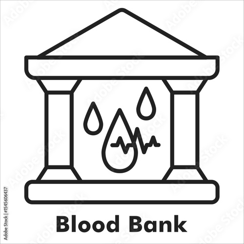 Blood Bank Outline Icon