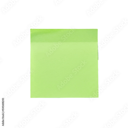 green rectangle reminder paper note isolated on white background 