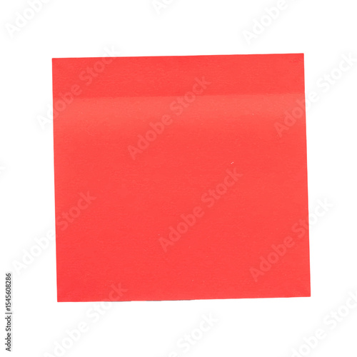 red rectangle reminder paper note isolated on white background 