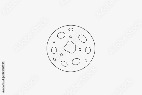 International asteroid day moon surface craters drawing astronomy lunar exploration space science celestial body outline design vector 100