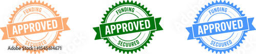 Funding approved secured stamp vector image for financial success and business growth opportunities editable stock vector illustration