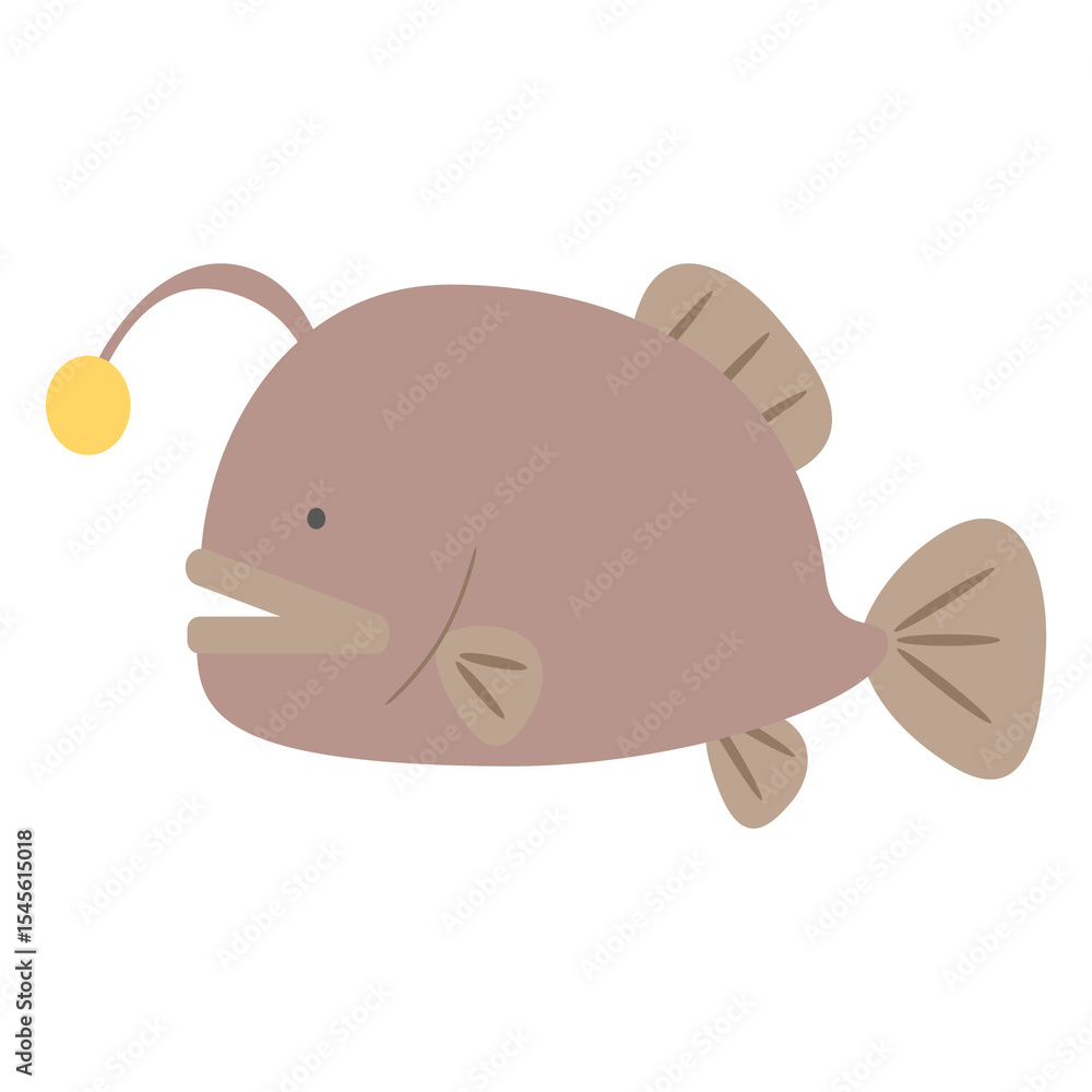 ちょっと不思議でかわいい♪ チョウチンアンコウのイラスト ちょっと不思議でかわいい♪ チョウチンアンコウのイラスト