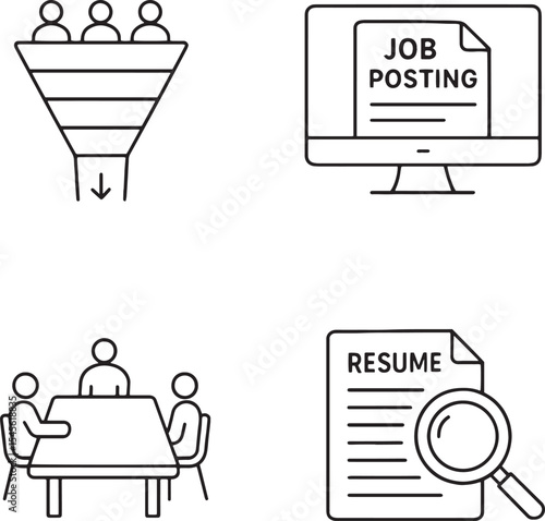 Set of Recruitment Process Management icons
