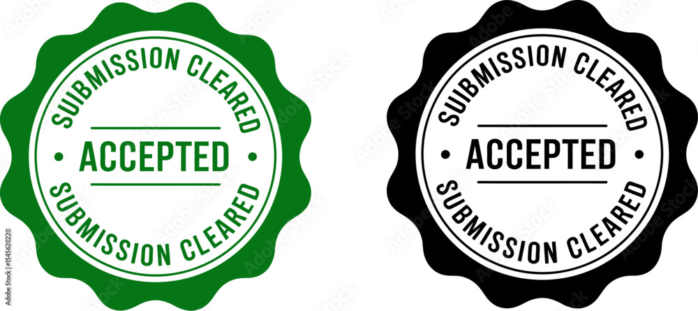 Obraz premium Accepted submission cleared stamp vector design for approval clearance and validation concept editable stock vector illustration