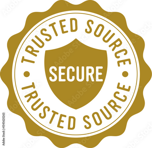 Secure trusted source vector graphic for authentication and verification badge design element vector image editable stock vector illustration