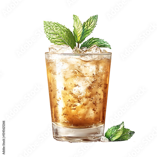 Refreshing Iced Tea with Mint Garnish