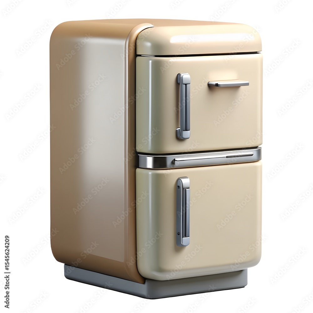 Retro style two door refrigerator isolated on white background Retro style two door refrigerator isolated on white background