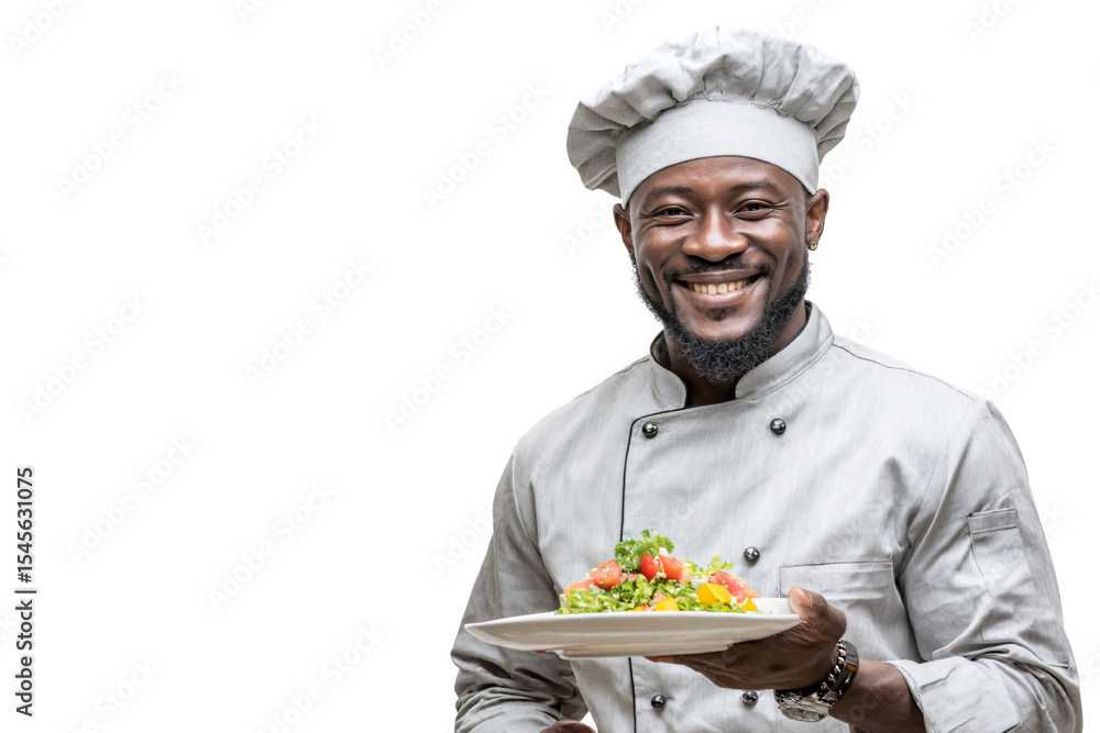 Chef Presenting Fresh Salad Dish Culinary Studio Food Photography Bright Lighting Professional Angle Chef Presenting Fresh Salad Dish Culinary Studio Food Photography Bright Lighting Professional Angle