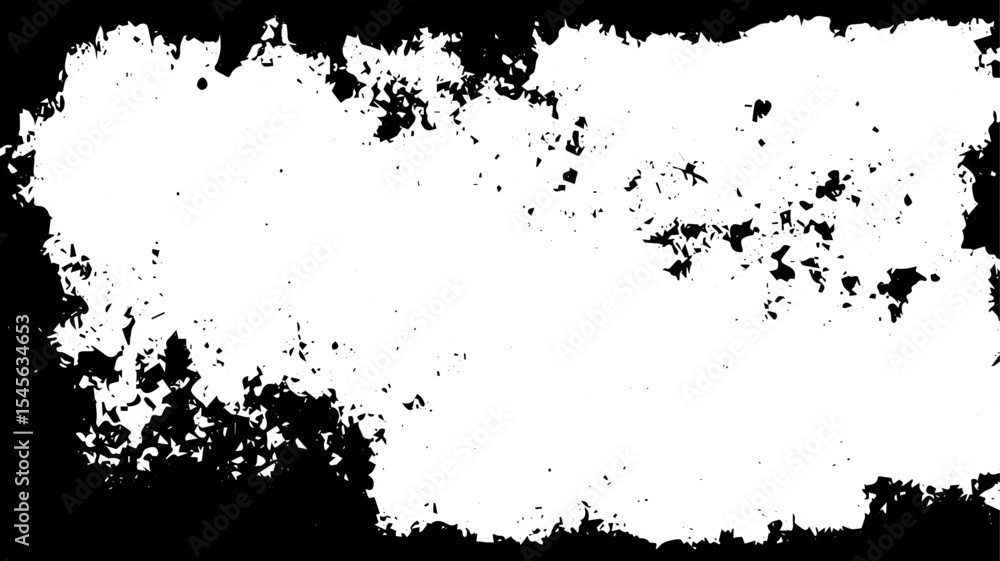 Obraz premium Grunge Border Frame Texture with Distressed Edges, High-Contrast Abstract Overlay for Design Projects