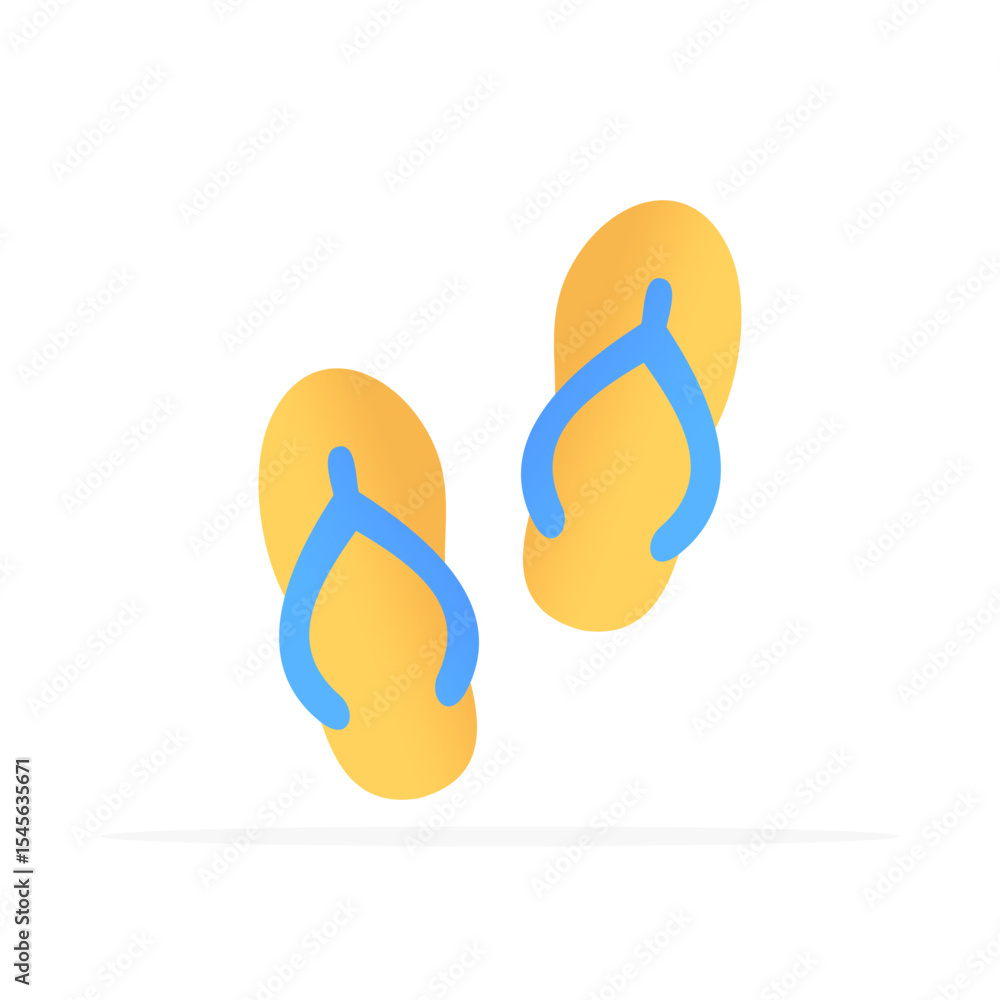 Fototapeta premium Flip-flops icon, colored flat vector. modern and minimalist design