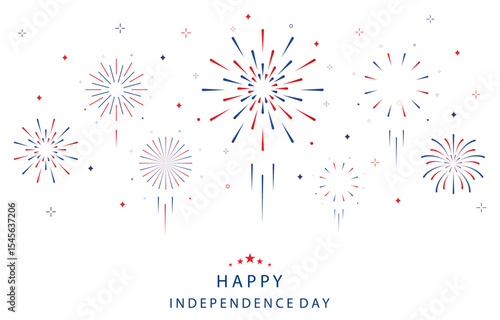 4th of July Independence Day background with firework party for horizontal design