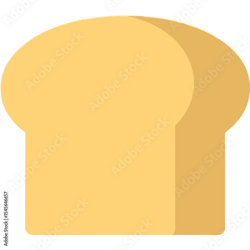 Vector Minimalist Flat SVG Icon of Toast Bread with Warm Color Palette in Modern Style for Food and Culinary Design