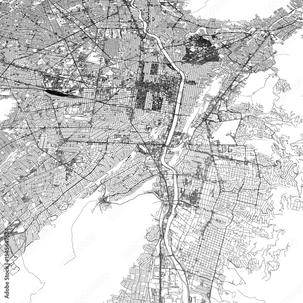 Fototapeta premium 3D illustration of city and urban in Monterrey Mexico