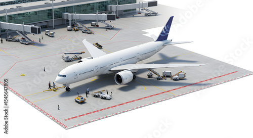 滑走路輝く旅客機 空港地上風景 鮮明描写. AI Generated