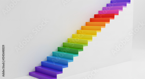 Wallpaper Mural 虹色階段 優しく輝く光 上昇する希望. AI Generated Torontodigital.ca