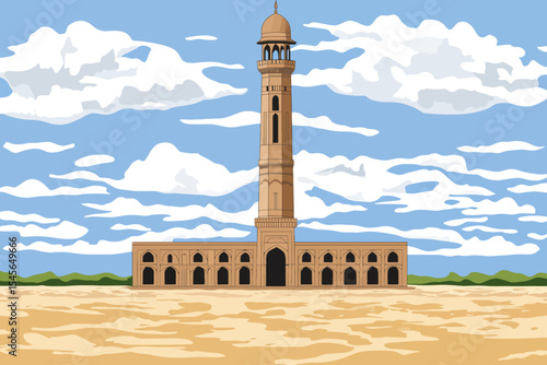 minaret of mosque vector 