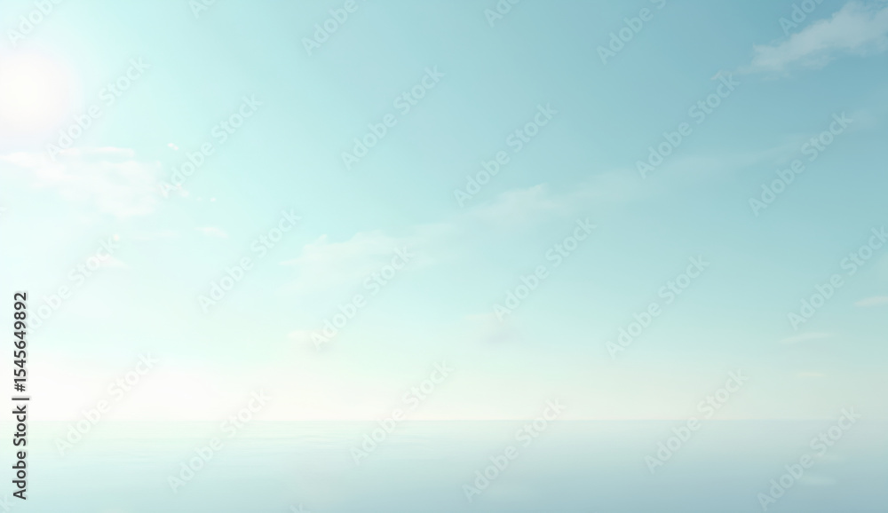 Obraz premium Minimal blue sky with soft clouds