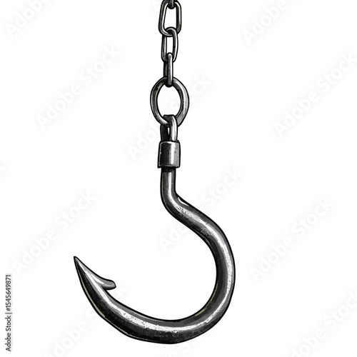 Fishing hook on white background 