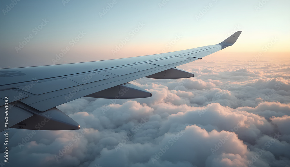 Obraz premium View from Airplane Window Over Clouds