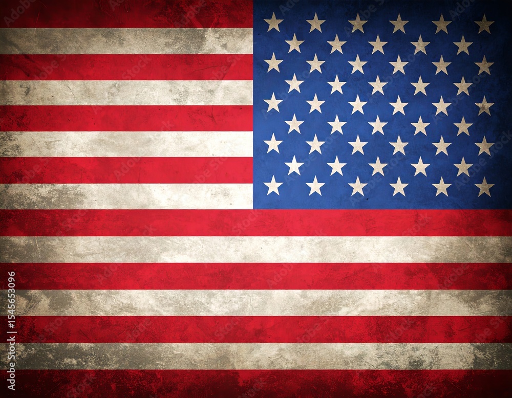 Naklejka premium Distressed American Flag: Patriotism, History, and National Pride