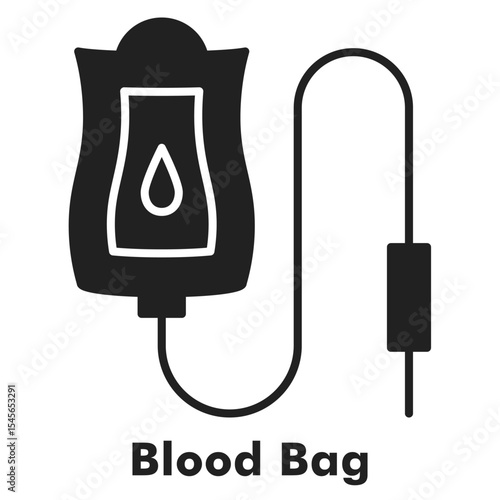 Blood Bag Solid Black Icon