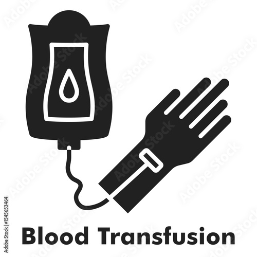 Blood Transfusion Solid Black Icon
