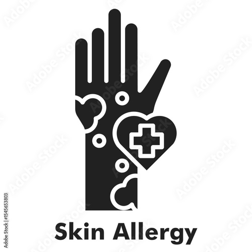 Skin Allergy Solid Black Icon