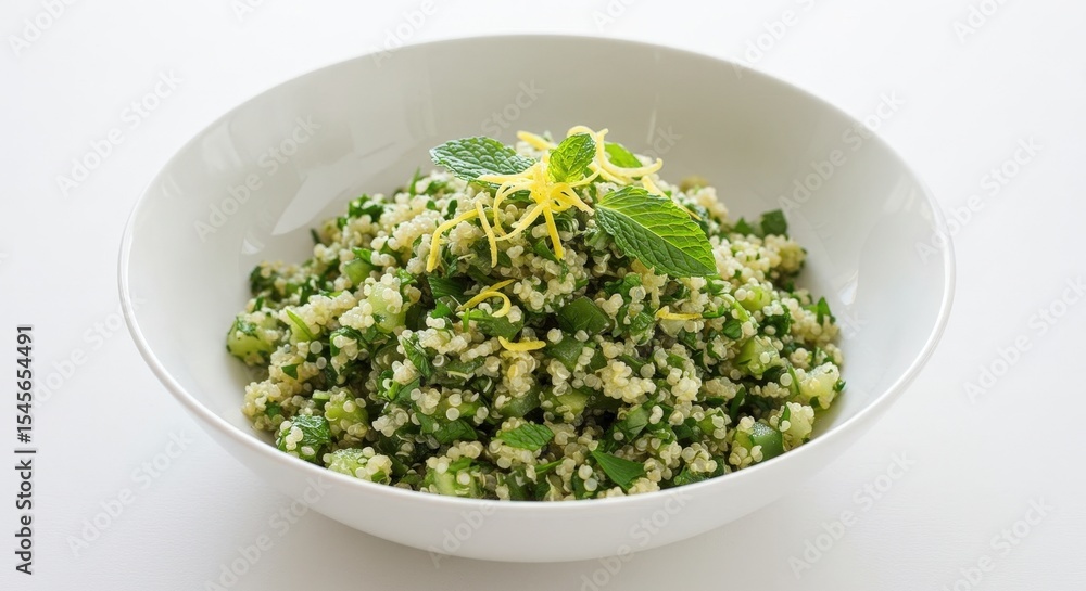 Fresh Tabbouleh Salad In White Bowl Fresh Tabbouleh Salad In White Bowl