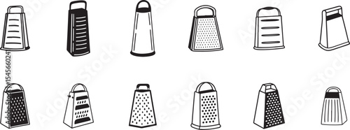 Cheese Graters in Monochrome Kitchen Utensil Design.
