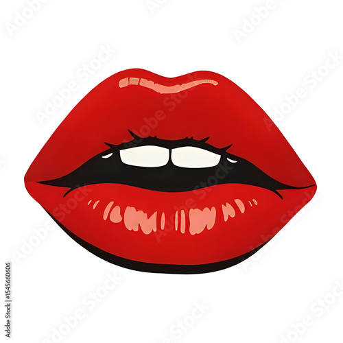 Wallpaper Mural vector illustration of red lips Torontodigital.ca