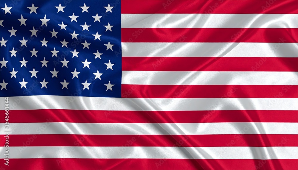 Fototapeta premium Draped American Flag, Stars and Stripes, Patriotic Symbol, National Pride
