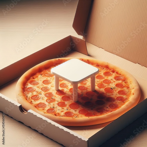 Pizza Saver A small white plastic table sitting alone in the cen